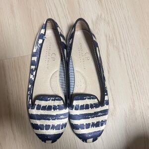 Blue and White Women's Loafers